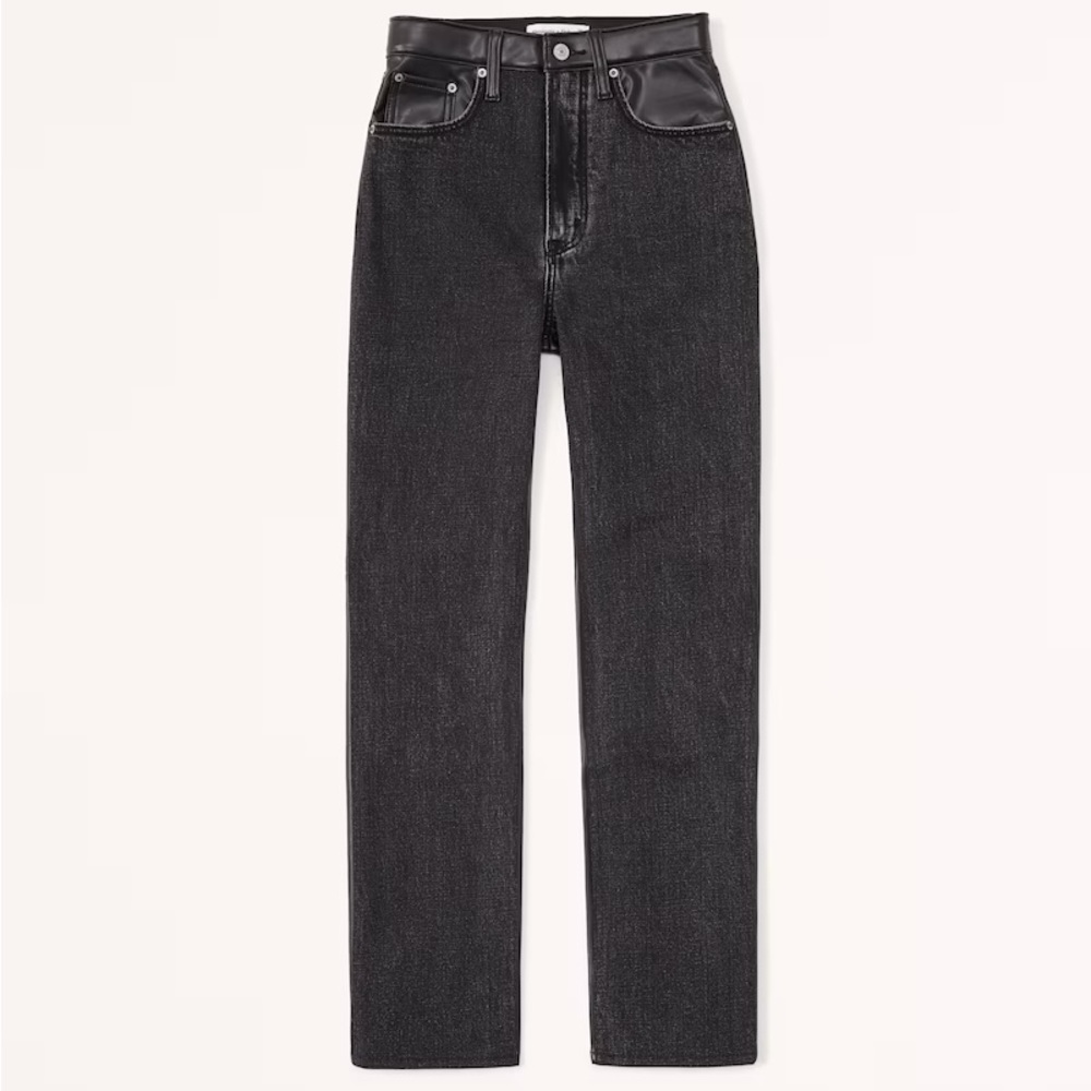 Abercrombie Mixed Fabric Ultra High Rise Jean